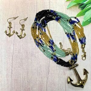 Anchors Away Necklace and Earrings Set
